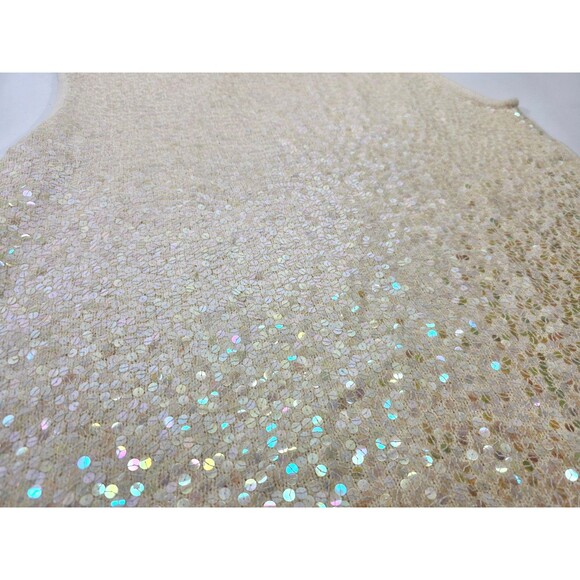 ALK Women's 22/24 Kathryn Deene Allover Sequin Sleeveless Sweater Vest Ivory GUC - Picture 2 of 6